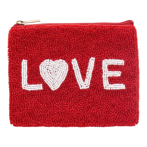 Love Beaded Pouch - Red Available at 1love2hugs3kisses Ibiza