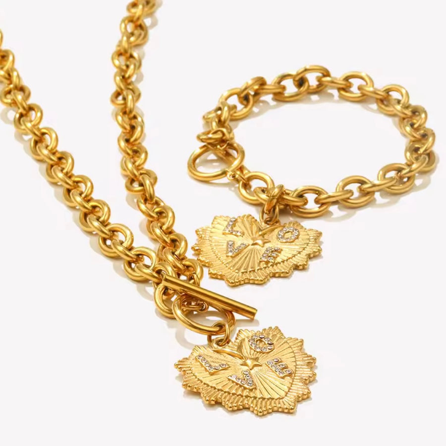 Love Heart Necklace – Gold available at 1love2hugs3kisses ibiza