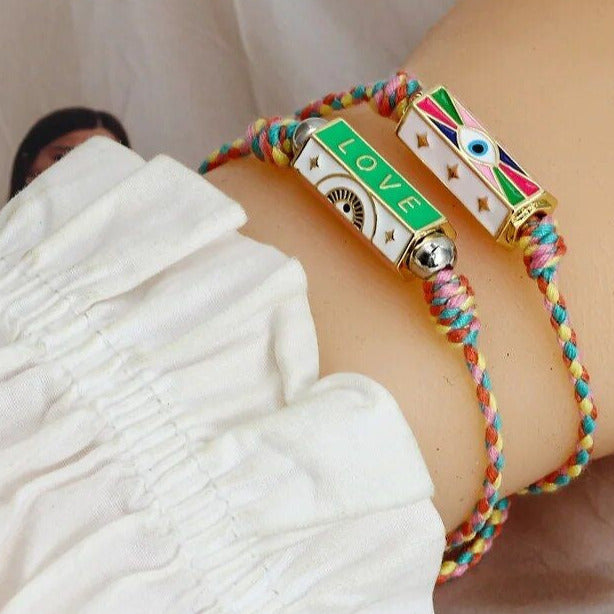 Love Locket Rope Braided Bracelet Pink from 1love2hugs3kisses ibiza