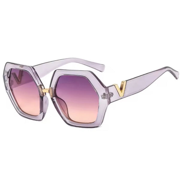 Luxury Geometric Sunglasses – Crystal Lilac / Purple Gradient Available at 1love2hugs3kisses Ibiza