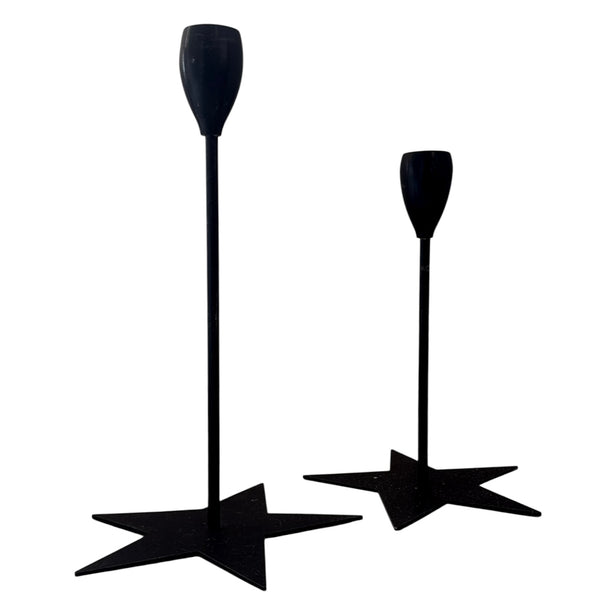 M et M James Candle Holder Star - Black available at 1love2hugs3kisses ibiza