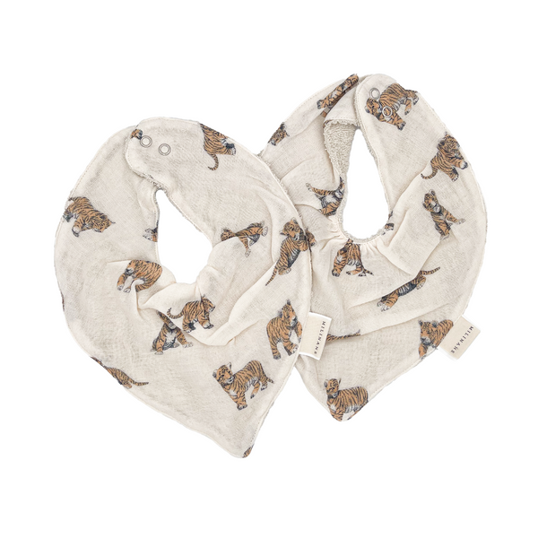 Milinane Set of 2 Bandana Bibs Tiger available at 1love2hugs3kisses ibiza