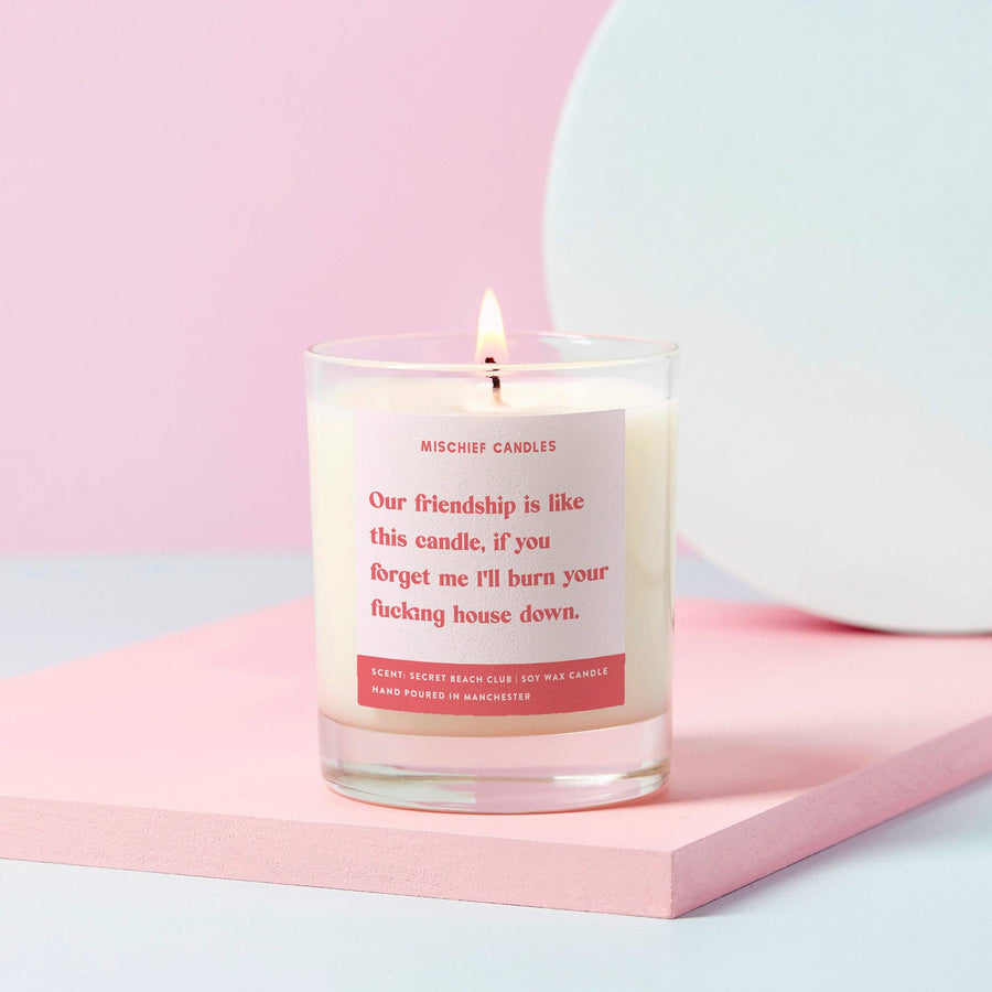 Mischief Candle Burn House Down Secret Beach Club Available at 1love2hugs3kisses ibiza