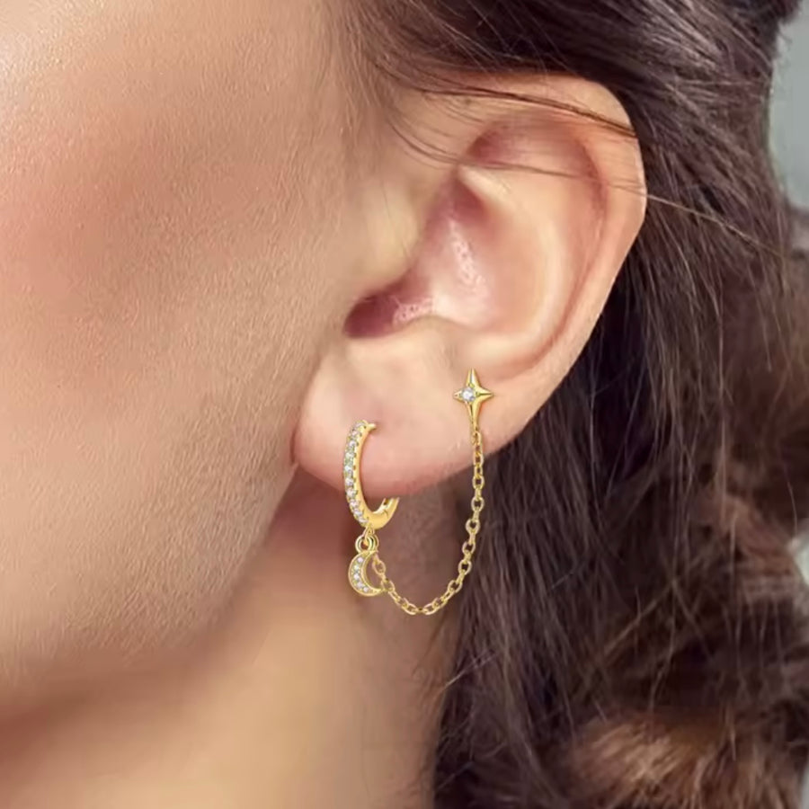 Moon & Star Chain Earrings – Gold From 1love2hugs3kisses Ibiza