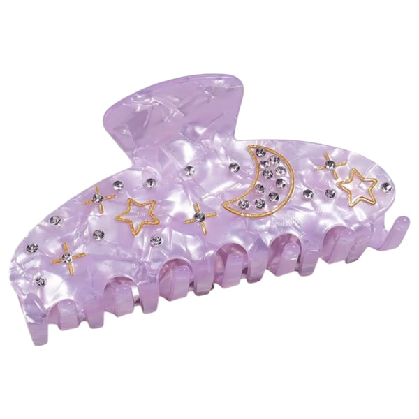 Moon & Stars Hair Claw – Lilac Available at 1love2hugs3kisses Ibiza
