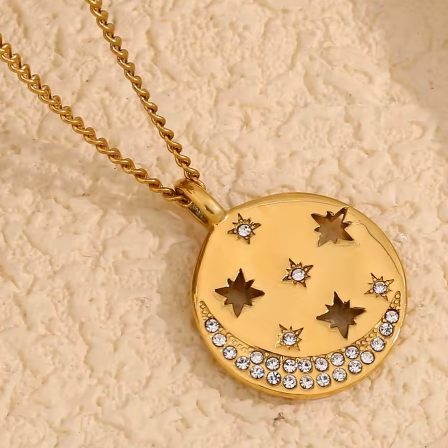 Moon & Stars Necklace – Gold available at 1love2hugs3kisses ibiza