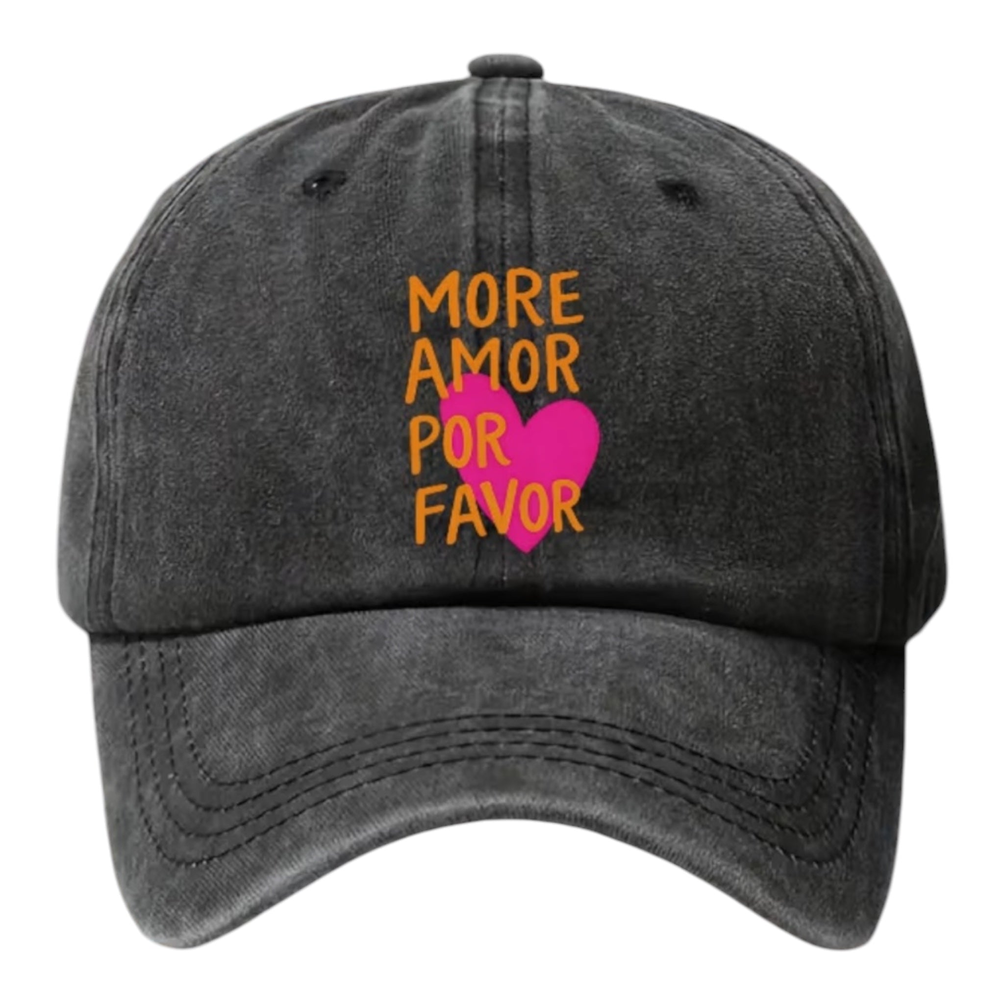 More Amor Por Favor Vintage Washed Baseball Cap – Black From 1love2hugs3kisses Ibiza