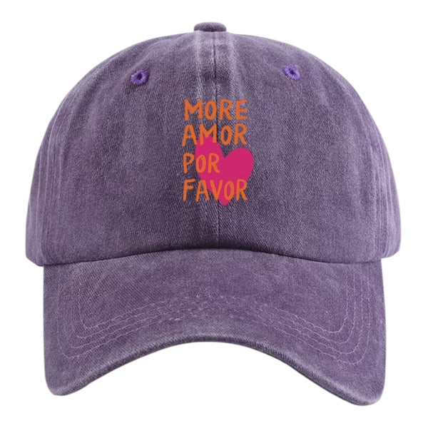More Amor Por Favor Vintage Washed Baseball Cap – Purple Available at 1love2hugs3kisses Ibiza