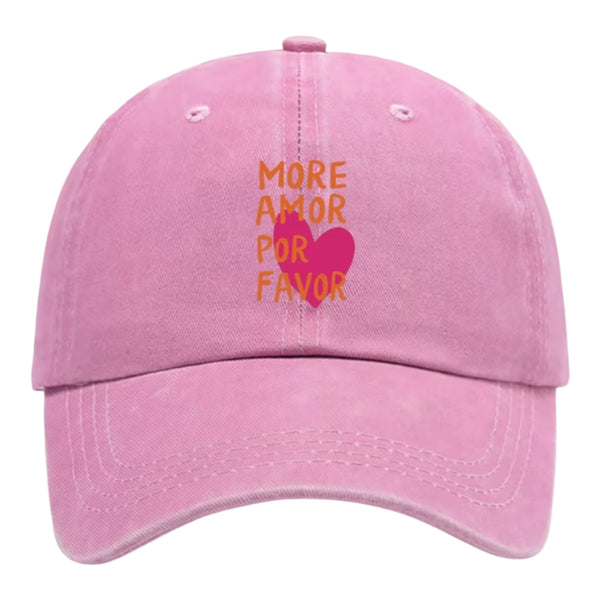 More Amor Por Favor Vintage Washed Baseball Cap – Pink Available at 1love2hugs3kisses Ibiza 