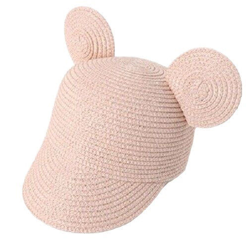 Mouse Ears Straw Cap – Pink From 1love2hugs3kisses Ibiza