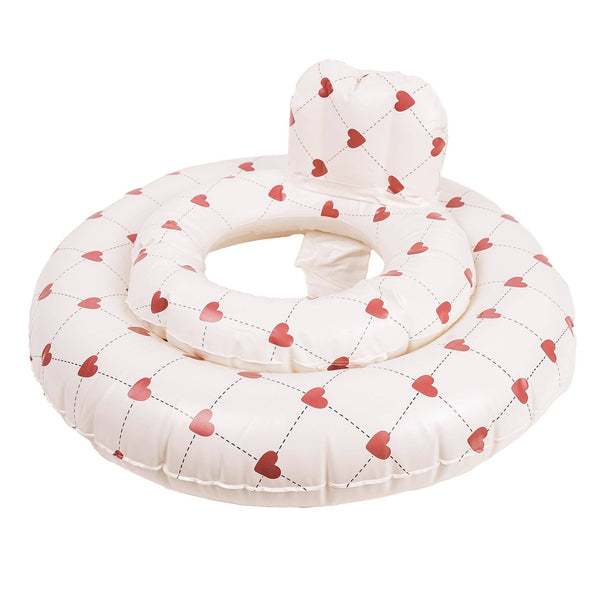 Mrs. Ertha Lovely Roots baby float with backrest and red heart print