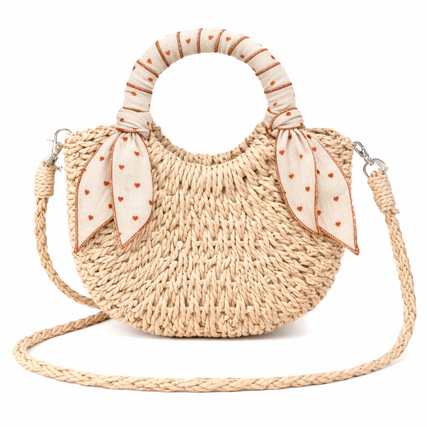 Mrs.Ertha Mini Straw Bag - Tiny Heart Available at 1love2hugs3kisses Ibiza