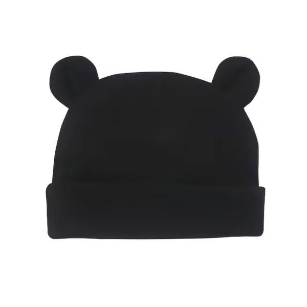 Newborn Baby Hat With Ears - Black available at 1love2hugs3kisses Ibiza