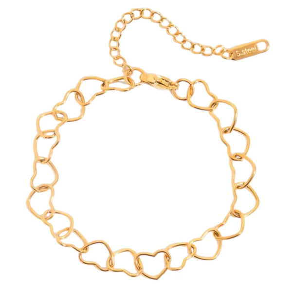 Open Heart Link Bracelet – Gold available at 1love2hugs3kisses ibiza