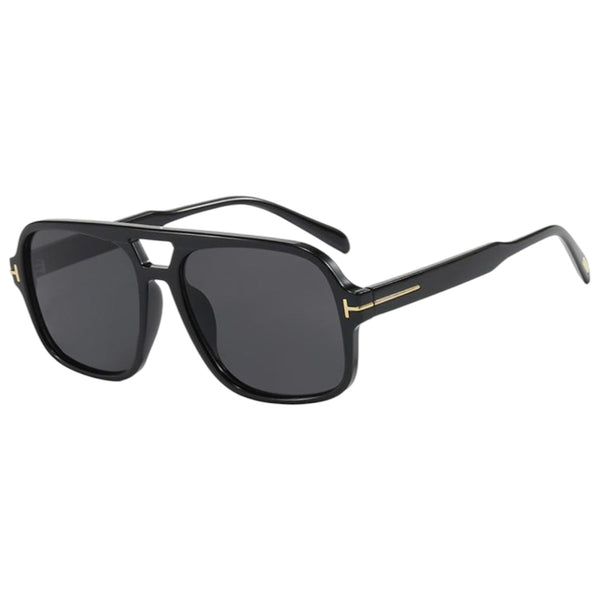 Oversized Double Bridge Sunglasses – Black available at 1love2hugs3kisses ibiza