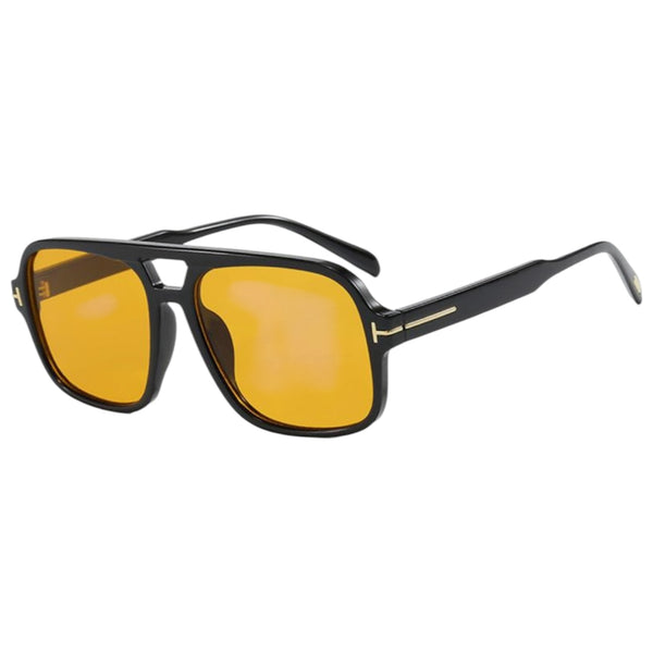 Oversized Double Bridge Sunglasses – Black / Orange available at 1love2hugs3kisses ibiza
