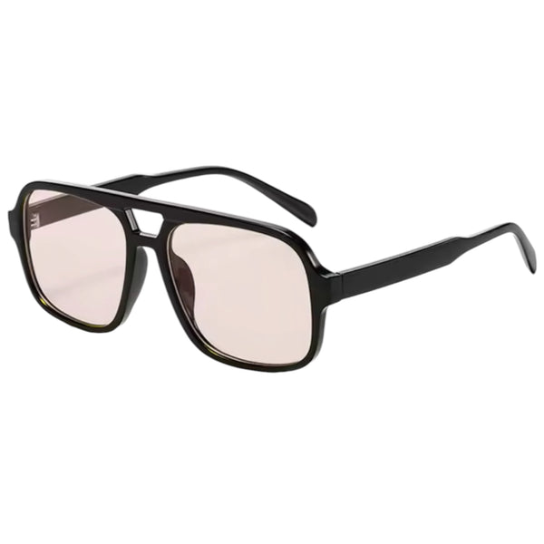 Oversized Double Bridge Sunglasses – Black / Pink available at 1love2hugs3kisses ibiza