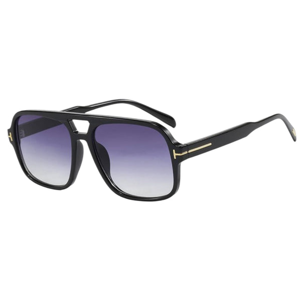Oversized Double Bridge Sunglasses - Gradient Black available at 1love2hugs3kisses ibiza