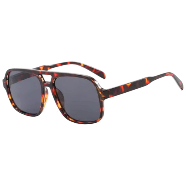 Oversized Double Bridge Sunglasses – Tortoiseshell / Gray Available at 1love2hugs3kisses Ibiza