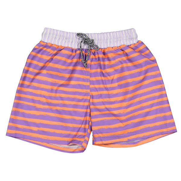 Paper Boat Classic Swim Shorts - Lavander Stripes Available at 1love2hugs3kisses Ibiza