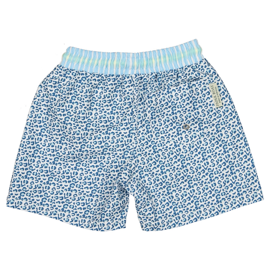 Paper Boat Classic Swim Shorts - Animal Dots Sunset Available at 1love2hugs3kisses Ibiza