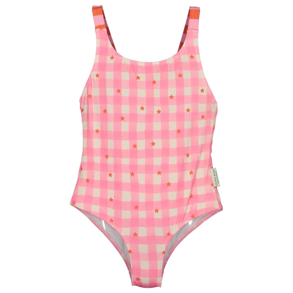 Paper Boat Swimsuit - Gingham Stars Available at 1love2hugs3kisses Ibiza