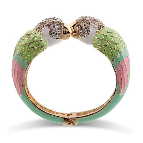 Parrot Bangle Bracelet Enamel - Mint Green available at 1love2hugs3kisses ibiza
