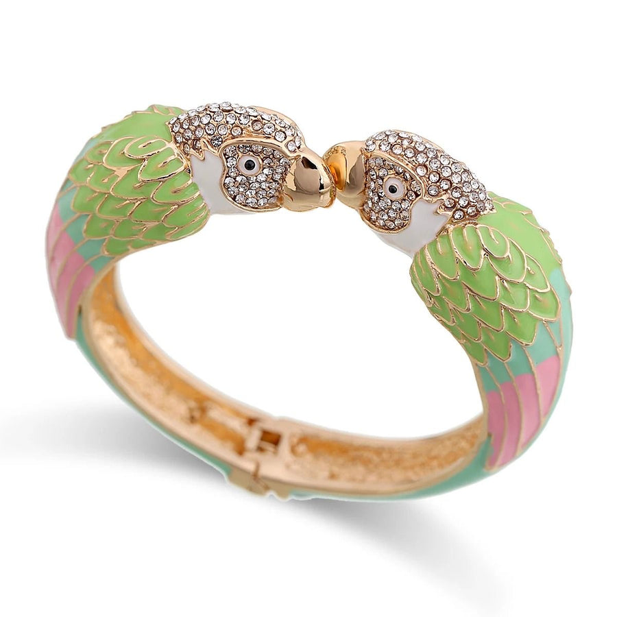 Parrot Bangle Bracelet Enamel - Mint Green available at 1love2hugs3kisses ibiza