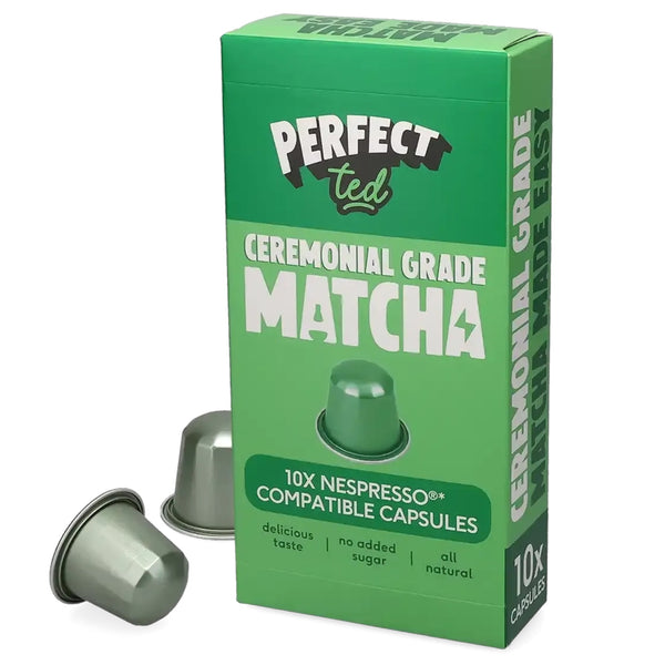 PerfectTed Ceremonial Grade Matcha Nespresso® Compatible Capsules – 10 Pack
Available at 1love2hugs3kisses Ibiza