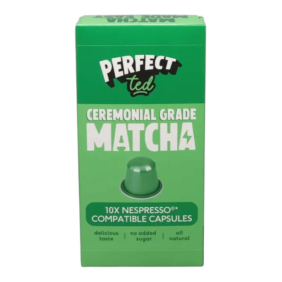 PerfectTed Ceremonial Grade Matcha Nespresso® Compatible Capsules – 10 Pack
Available at 1love2hugs3kisses Ibiza
