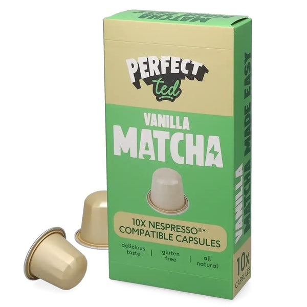 PerfectTed Ceremonial Grade Vanilla Matcha Nespresso® Compatible Capsules – 10 Pack
Available at 1love2hugs3kisses Ibiza