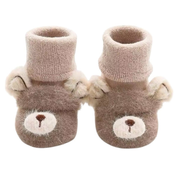Plush Bear Baby Anti Slip Socks - Light Brown available at 1love2hugs3kisses Ibiza