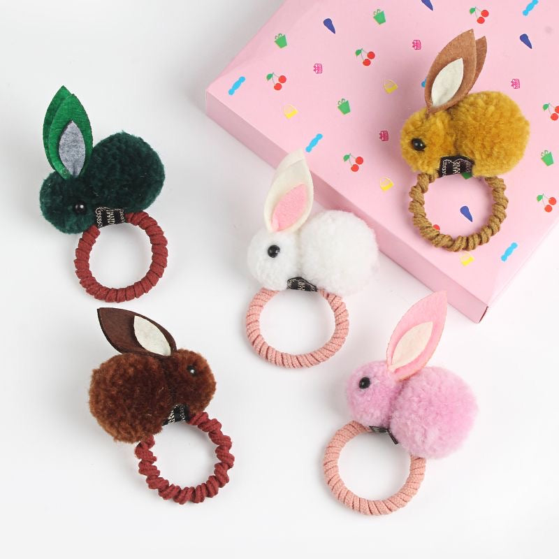 Plush Bunny Hair Tie - White from 1love2hugs3kisses Ibiza
