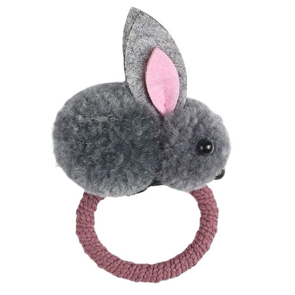 Plush Bunny Hair Tie - Grey available at 1love2hugs3kisses Ibiza