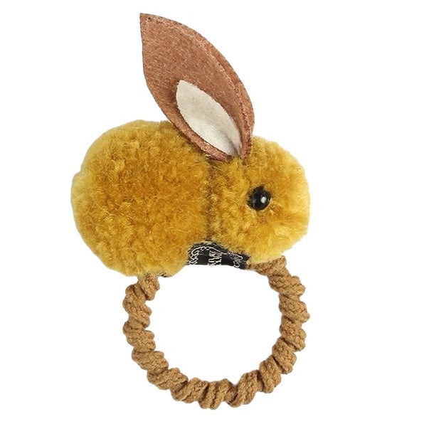 Plush Bunny Hair Tie - Mustard available at 1love2hugs3kisses Ibiza