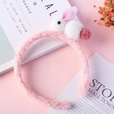 Plush Kids Headband Pink - white Bunny available at 1love2hugs3kisses Ibiza