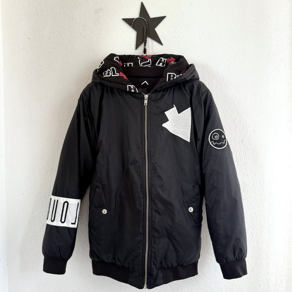 Pre-Loved Loud Apparel Kids “Nimat” Bomber Jacket Black – Size 10 Y available at 1love2hugs3kisses ibiza