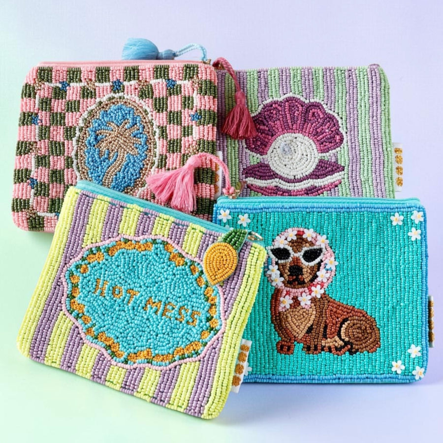 Puppy Beaded Pouch – Aqua Blue Available at 1love2hugs3kisses Ibiza