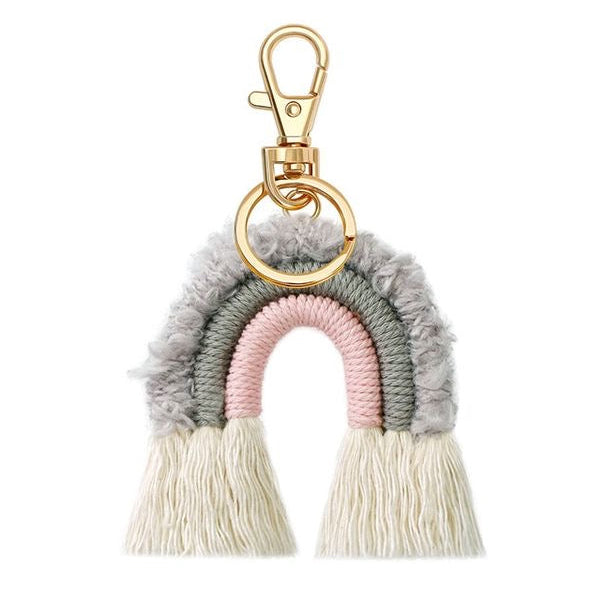 Rainbow Bohemian Keychain Grey available at 1love2hugs3kisses Ibiza