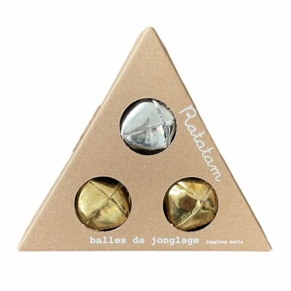 Ratatam Gold and silver juggling balls available at 1love2hugs3kisses ibiza