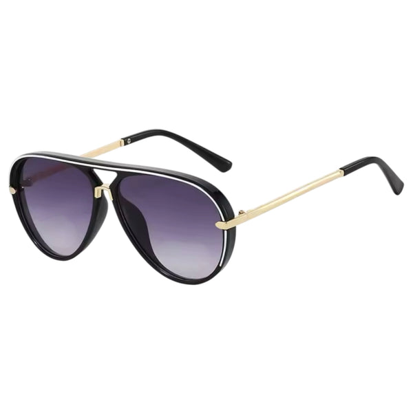 Retro Aviator Sunglasses – Black / Gray Gradient Available at 1love2hugs3kisses Ibiza 