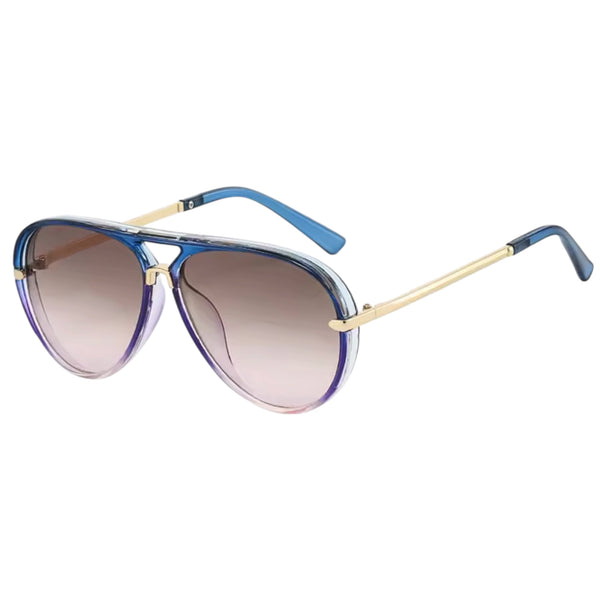 Retro Aviator Sunglasses – Blue & Pink Available at 1love2hugs3kisses Ibiza