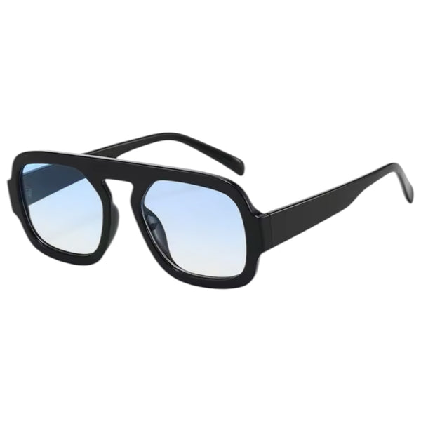 Retro Square Sunglasses – Black / Blue Available at 1love2hugs3kisses Ibiza