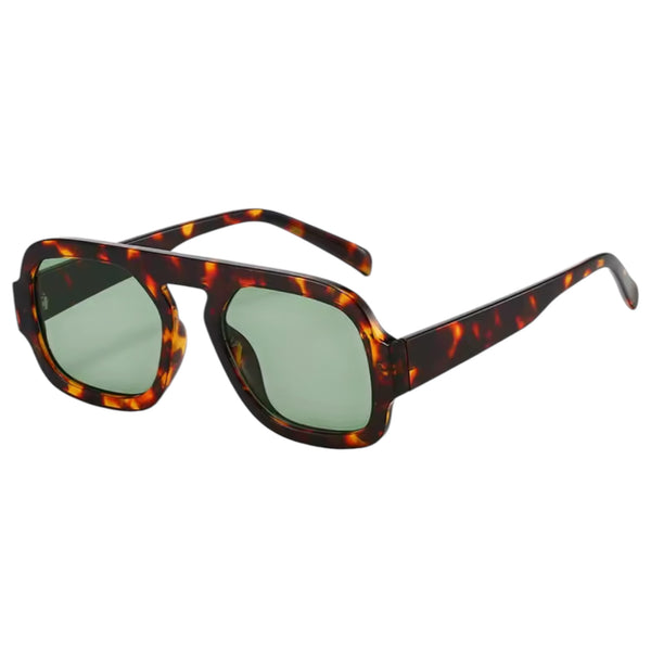 Retro Square Sunglasses – Tortoiseshell / Green Available at 1love2hugs3kisses Ibiza