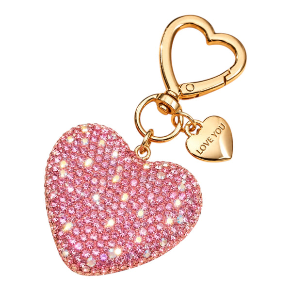 Rhinestone Heart Keychain – Pink Available at 1love2hugs3kisses Ibiza