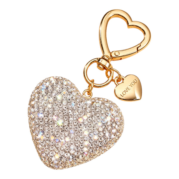 Rhinestone Heart Keychain – Silver Available at 1love2hugs3kisses Ibiza