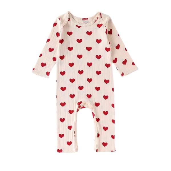 Ribbed Heart Baby Girl Romper – Cream From 1love2hugs3kisses ibiza