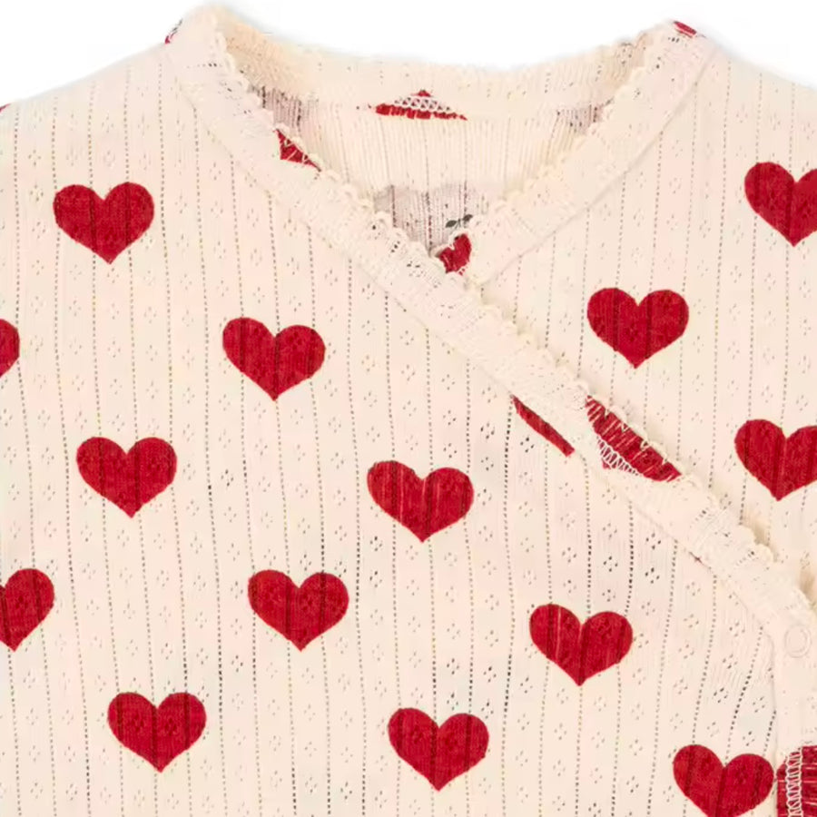 Ribbed Heart Baby Girl Romper – Cream From 1love2hugs3kisses ibiza