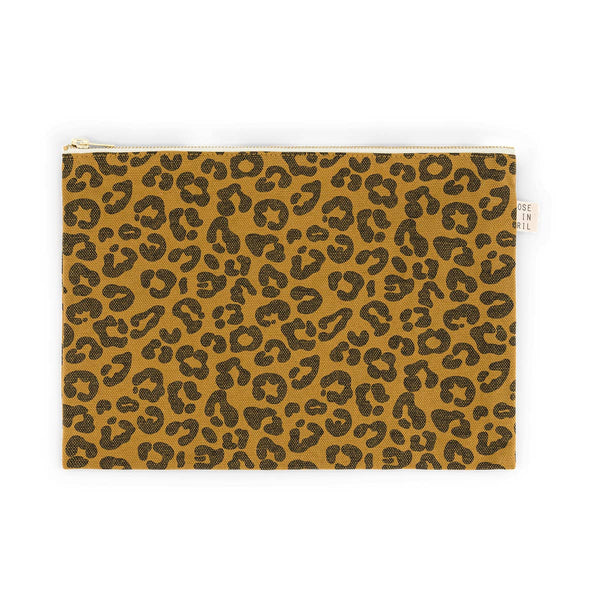 Rose In April Lili Flat Pouch Leopard Caramel available at 1love2hugs3kisses ibiza