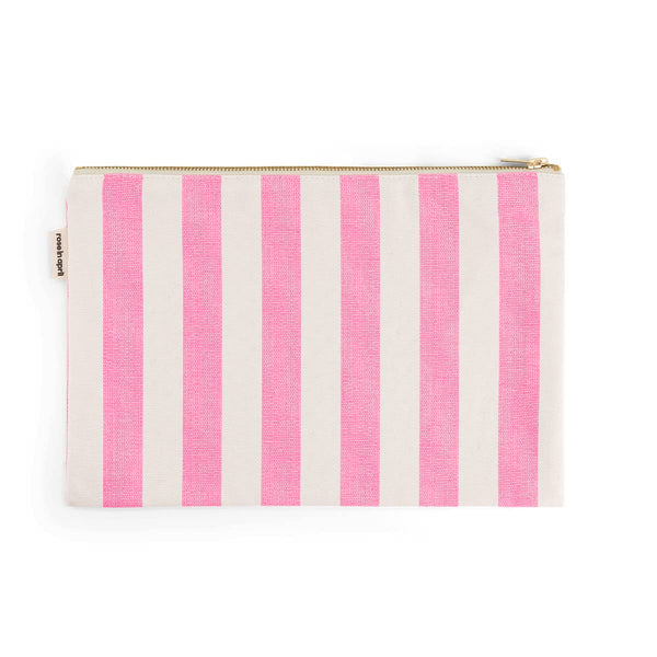 Rose In April Lili Flat Pouch Stripes - Neon Pink available at 1love2hugs3kisses ibiza